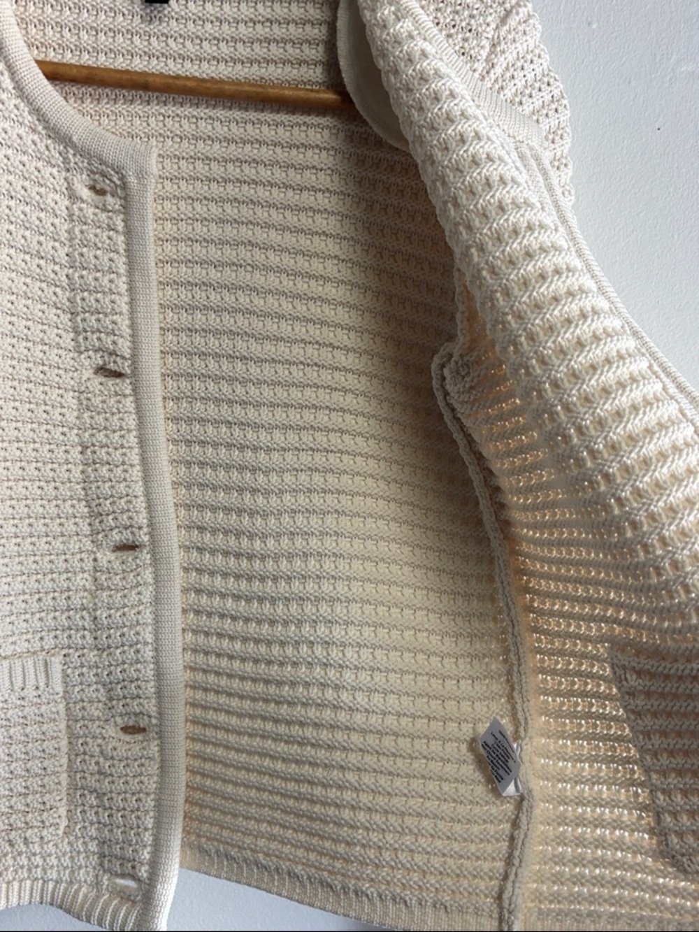 Talbots Cream Knit Button-Front Cardigan Jacket - Picture 9 of 10